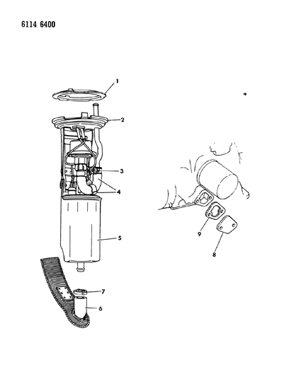 1986 Chrysler Town & Country Fuel Pump Diagram 3