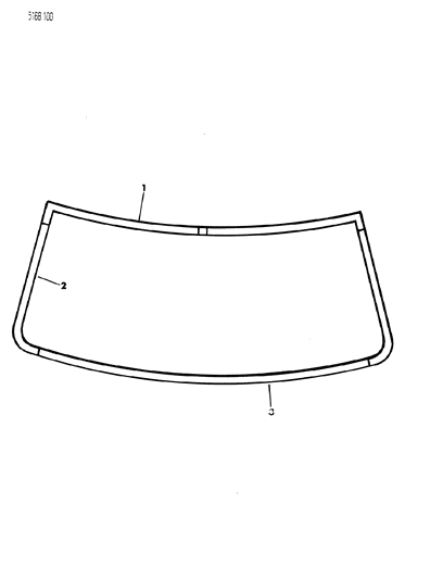 1985 Dodge Charger Mouldings - Windshield Outside Diagram