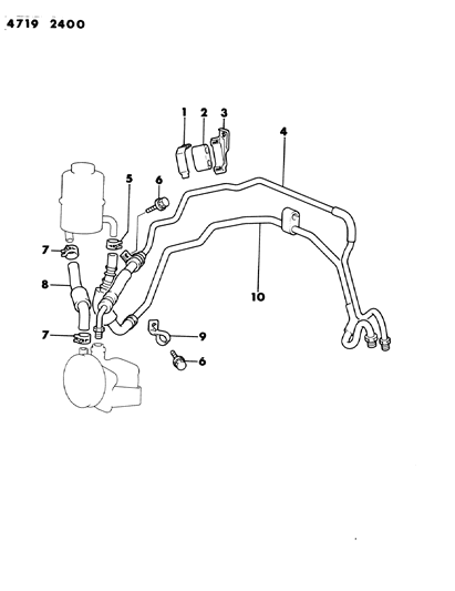 1984 Chrysler Conquest Hose & Attaching Parts - Power Steering Diagram