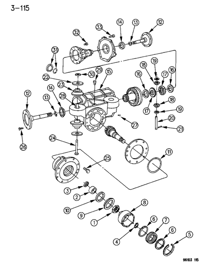 1996 Chrysler Town & Country Differential - Rear Diagram