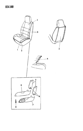 1988 Chrysler Town & Country Front Seat Diagram 2
