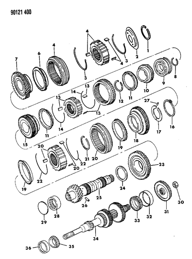 1990 Dodge Shadow Ring Thrust Diagram for 4504577