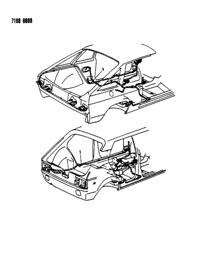 1987 Dodge Omni Wiring - Body & Accessories Diagram