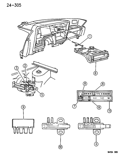 1994 Dodge Spirit Controls - Heater Diagram