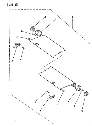 1991 Jeep Grand Wagoneer Cover, Cargo Diagram