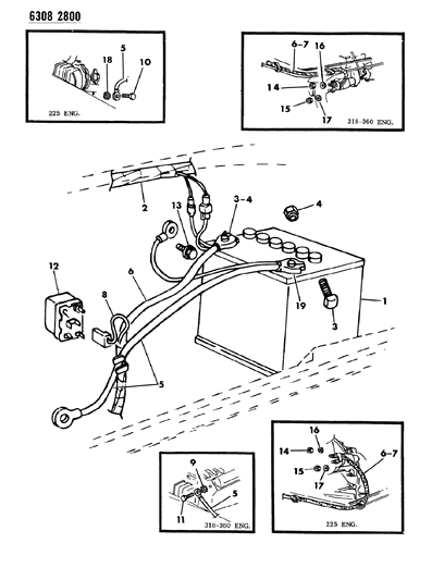 1986 Dodge Ram Van Wiring - Battery Diagram