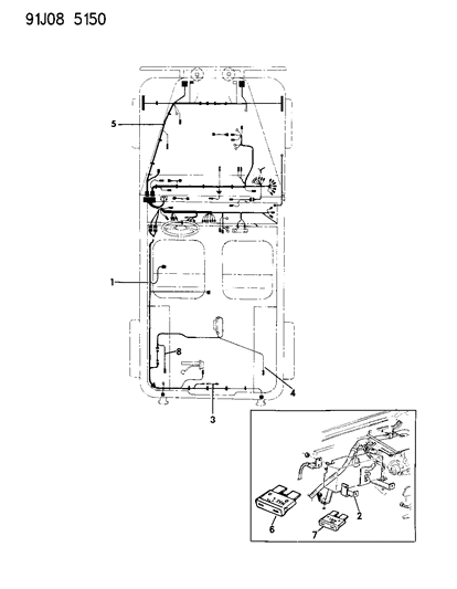 1991 Jeep Wrangler Harness-HEADLAMP Diagram for 56017812