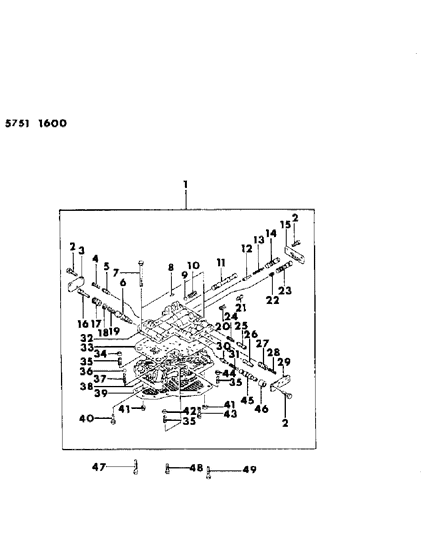 1986 Chrysler Conquest Valve Body & Components Diagram