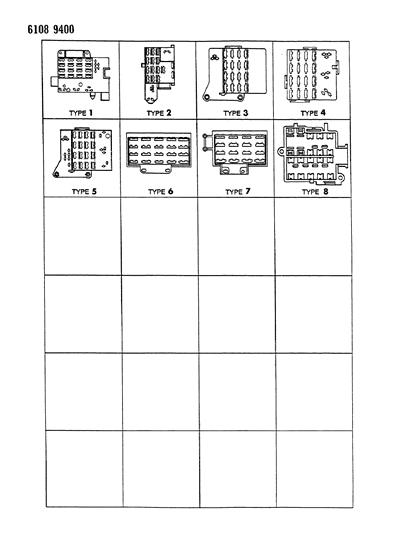1986 Chrysler Town & Country Fuse Blocks & Relay Modules Diagram