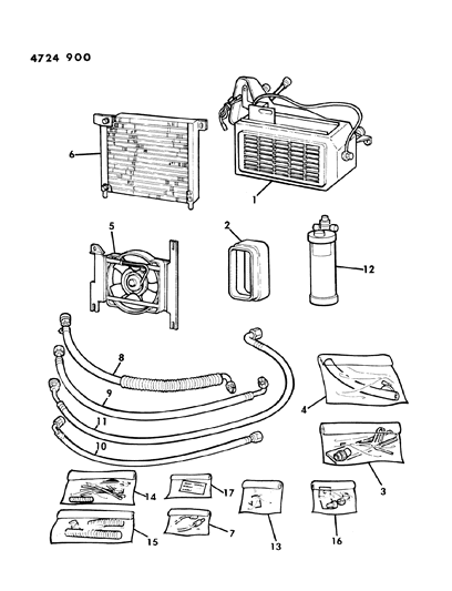 1984 Dodge Colt Air Conditioner Package Diagram