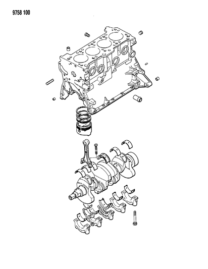 1989 Dodge Colt Engine, Short Diagram 2