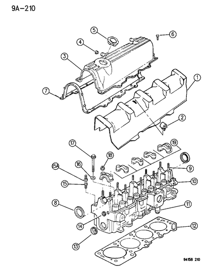 1995 Chrysler Town & Country Cylinder Head Diagram 1