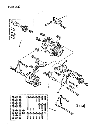 1985 Jeep Wagoneer Compressor & Mounting Diagram 2