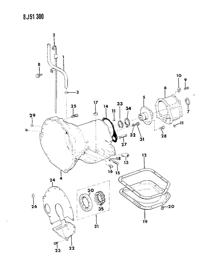 1989 Jeep Wrangler Case, Adapter & Miscellaneous Parts Diagram