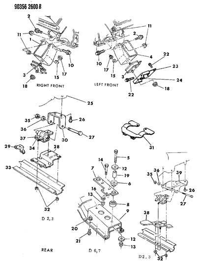1993 Dodge Ramcharger Engine Mounting Diagram 1
