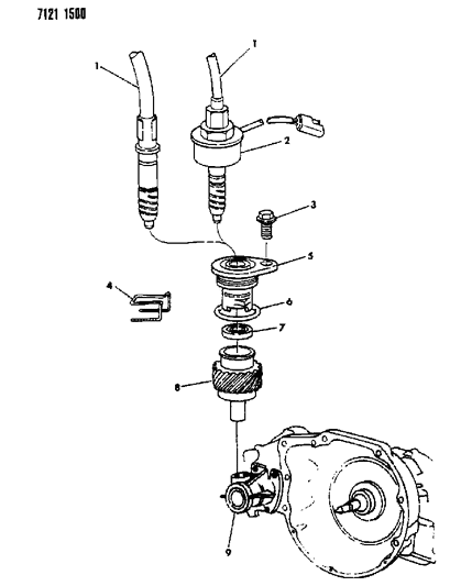1987 Dodge Shadow Pinion, Speedometer Cable Drive Diagram