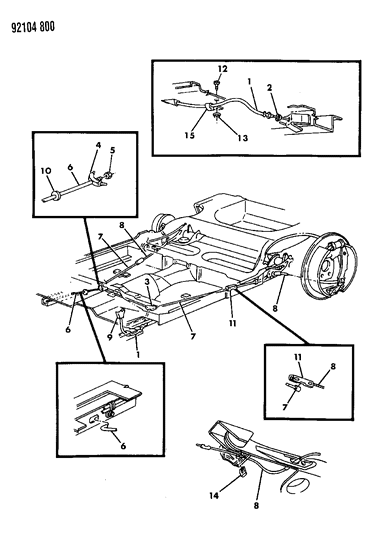 1992 Dodge Spirit Cable, Parking Brake Diagram