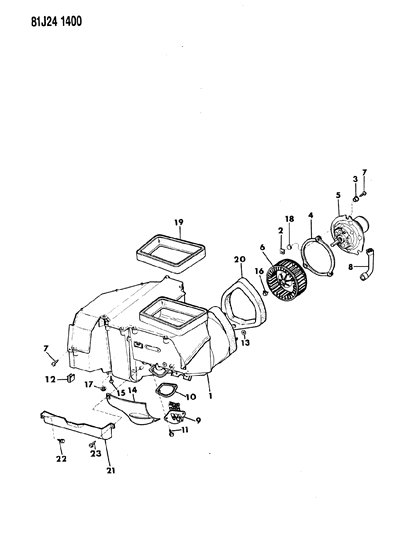 1986 Jeep Cherokee Blower Motor And Housing Heater And Air Conditioning Diagram