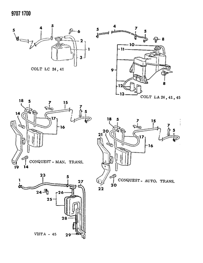 1989 Dodge Colt Condenser Tanks Diagram 1
