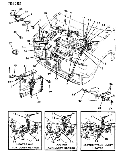 1987 Dodge Caravan Plumbing - A/C & Heater Diagram 3