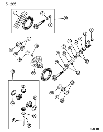 1995 Jeep Grand Cherokee Washer-Side Gear Diagram for 3491680