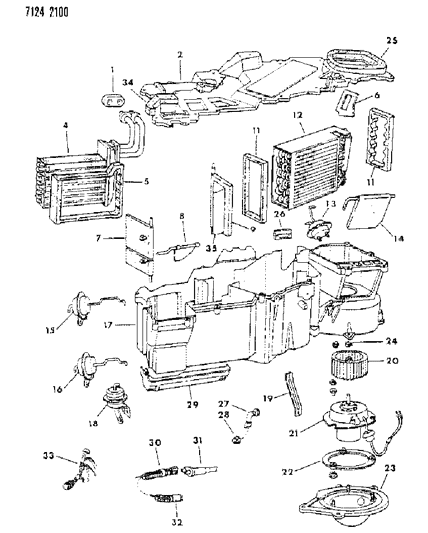 1987 Chrysler Fifth Avenue Air Conditioning & Heater Unit Diagram