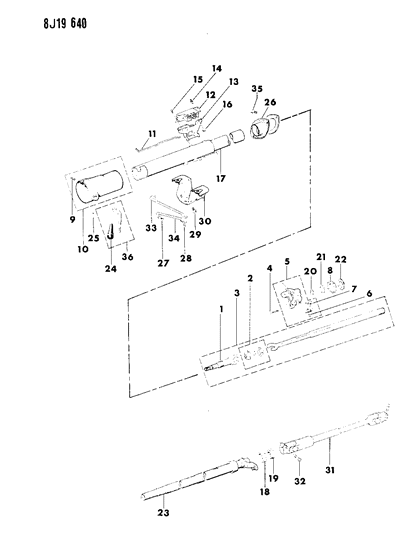 1988 Jeep Comanche Housing - Steering Column Lower Diagram 2