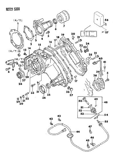 1993 Dodge Ram 50 Oil Seal, Front Output Diagram for MD712012