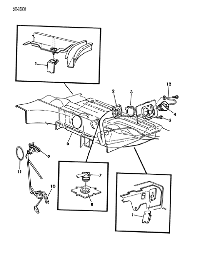 1985 Chrysler LeBaron Tank Unit Gauge Diagram for 4051849