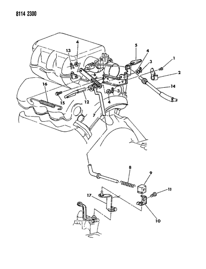 1988 Dodge Lancer Throttle Control Diagram 1