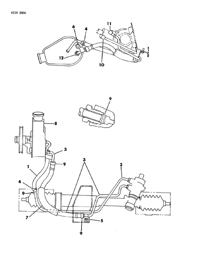 1984 Dodge Rampage Power Steering Pump Hose Chart Diagram