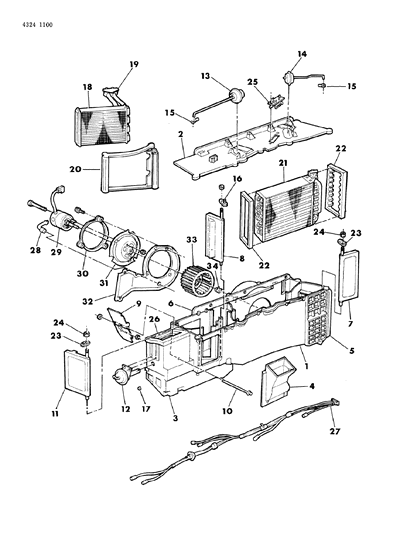 1985 Dodge D150 Air Conditioner & Heater Unit Diagram