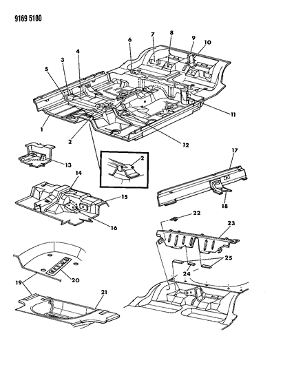 1989 Chrysler LeBaron Floor Pan Diagram 1