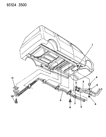 1993 Chrysler Town & Country Plumbing - Auxiliary Underbody A/C Diagram