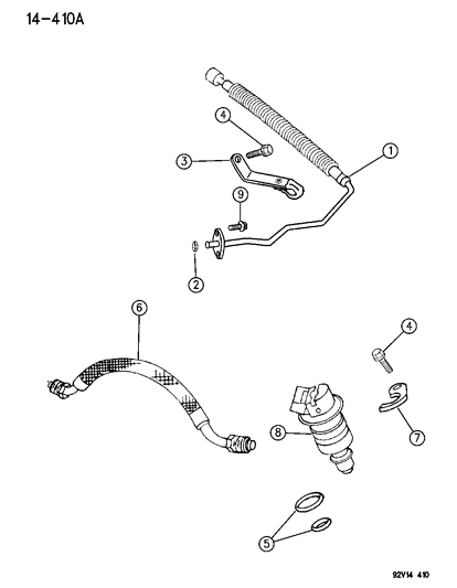 1992 Dodge Viper RETAINER-Fuel INJECTOR Diagram for 5245809