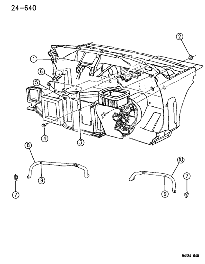 1995 Chrysler LeBaron Demister - Hose - Adapter Diagram