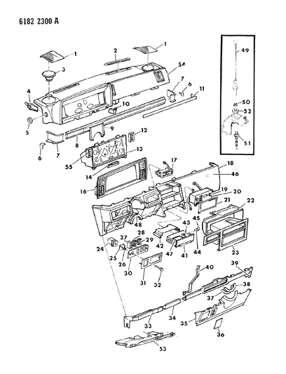 1986 Dodge Caravan Instrument Panel Diagram