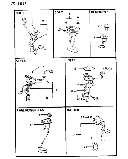 1987 Dodge Colt Fuel Tank Sending Unit Diagram