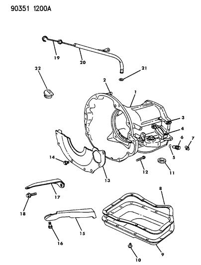 1990 Dodge D250 Case & Related Parts Diagram 1