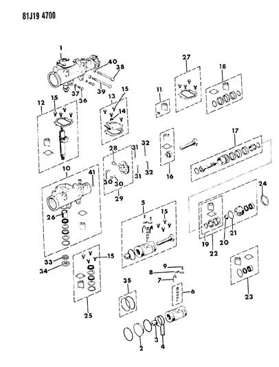 1986 Jeep Grand Wagoneer Gear - Steering Diagram 1
