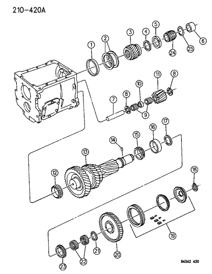 1996 Dodge Ram 3500 Bearing Pkg-Cluster Gear Diagram for 4637708