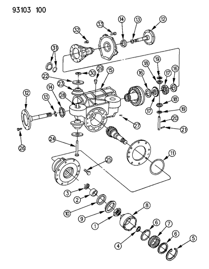 1993 Chrysler Town & Country Differential - Rear Diagram