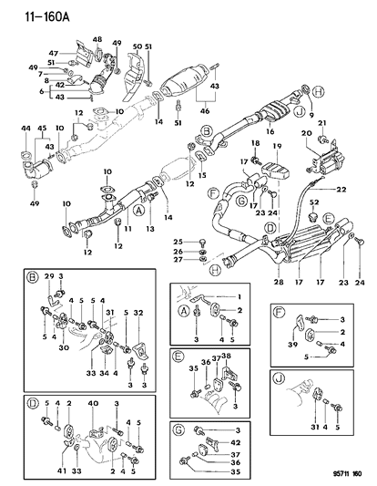 1996 Dodge Stealth Exhaust System Diagram 1