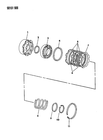 1990 Chrysler Imperial Clutch, Front Diagram