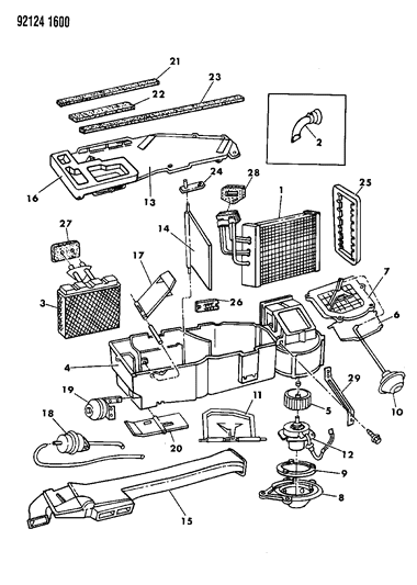 1992 Chrysler Town & Country Air Conditioning & Heater Unit Diagram