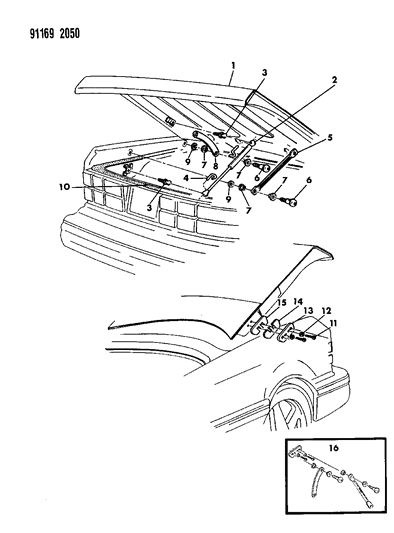 1991 Dodge Shadow Deck Lid Diagram