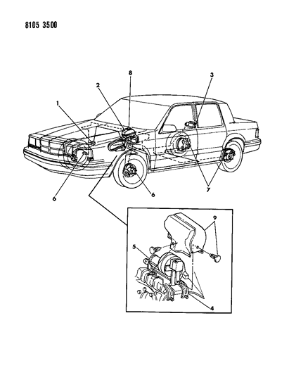 1988 Chrysler New Yorker Anti-Lock Brake System Diagram