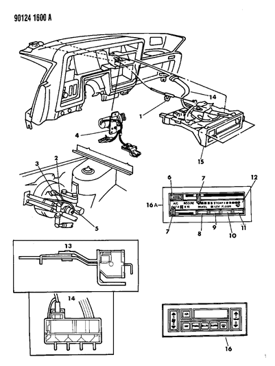 1990 Chrysler New Yorker Control, Air Conditioner Diagram