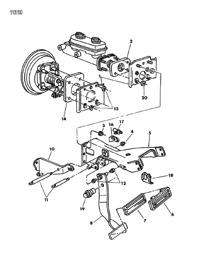 1985 Chrysler Fifth Avenue Brake Pedal Diagram