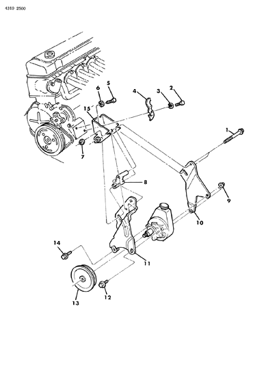 1985 Dodge D250 Pump Mounting - Power Steering Diagram 3